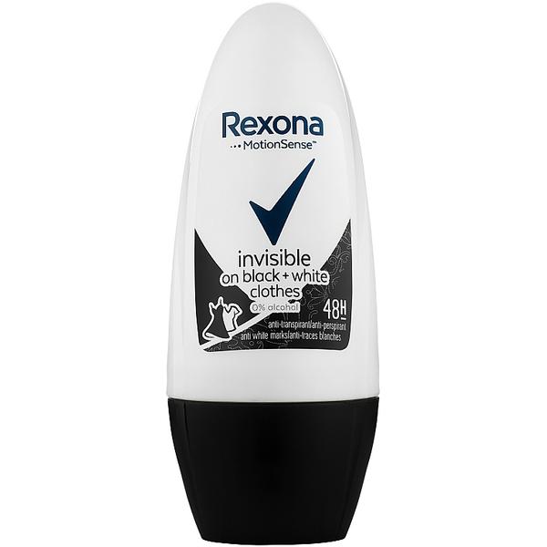 Deodorant Antiperspirant Roll-on pentru Femei Invizibil – Rexona MotionSense Invisible Black&White 48h, 50ml esteto.ro Deodorante femei