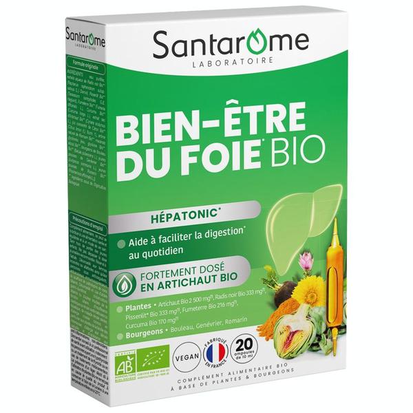 Supliment Alimentar pentru Ficat - Santarome Bio Bien-Etre Du Foie Bio Hepatonic, 20 fiole