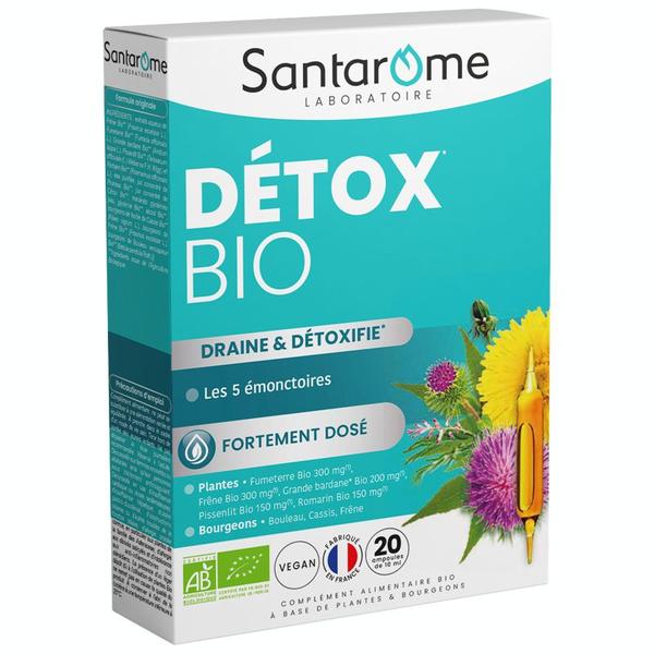 Supliment Alimentar  pentru Detoxifiere - Santarome Bio Detox Bio, 20 fiole