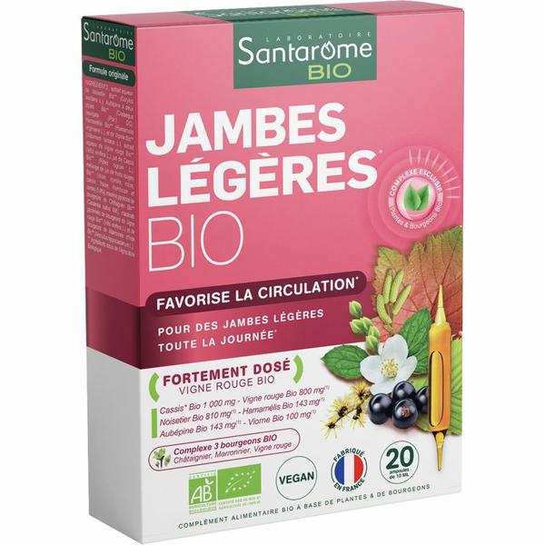 Supliment pentru Picioare Usoare - Santarome Bio Jambes Legeres Bio, 20 fiole