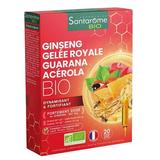 Supliment pentru Energie si Revigorare - Santarome Bio Ginseng Gelee Royale Guarana Acerola Bio, 20 fiole