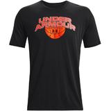 Tricou barbati Under Armour Basketball Branded Wordmark Short Sleeve 1370233-001, S, Negru
