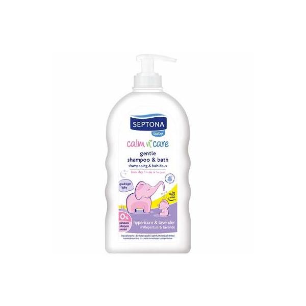 Sampon si Spuma de Baie cu Lavanda si Hipericum pentru Copii - Septona Baby Calm'n'Care Gentle Shampoo&Bath Hypericum&Lavender, 500ml