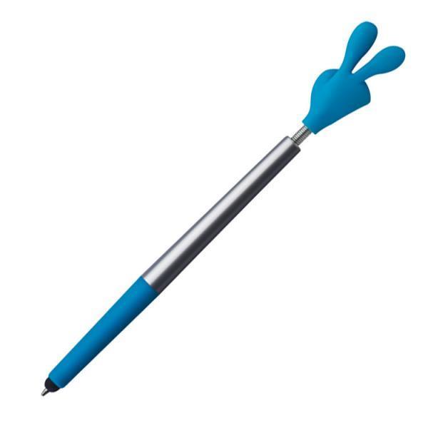 Pix cu functie tactila, flexy smile hand, turcoaz, scris albastru