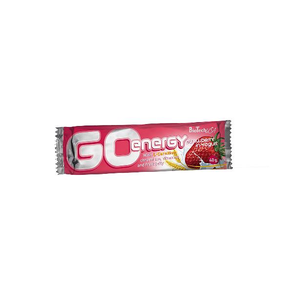 Baton Energic cu Capsuni si Iaurt – BiotechUSA Go Energy Strawberry in Yogurt, 40g