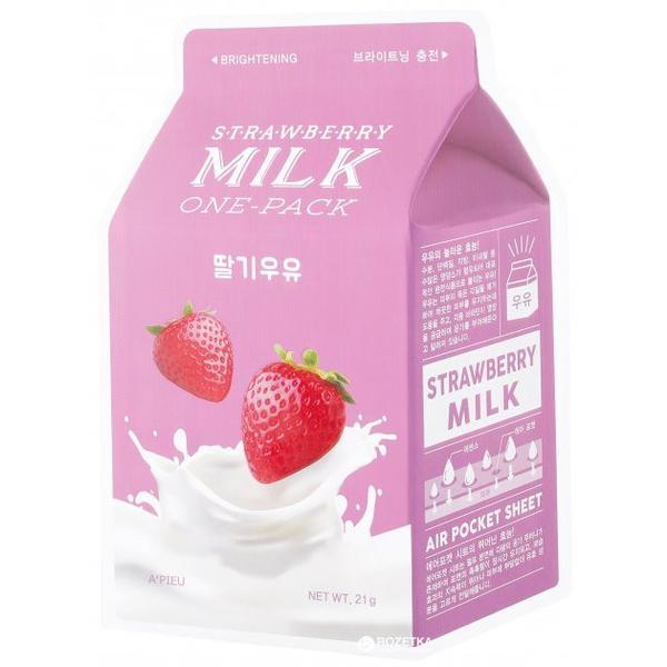 Masca faciala pentru ten radiant Srawberry Milk, A'Pieu, 21g A'pieu imagine noua