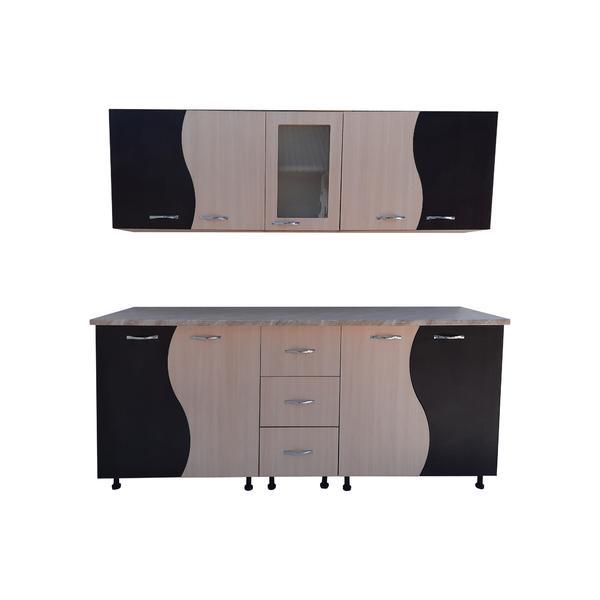 Bucatarie salma s2 cu blat termorezistent 2m wenghe/st.deschis