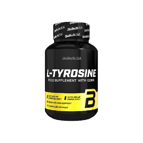Supliment alimentar cu l-tirozina si iodina - biotechusa l-tyrosine food supplement with iodine, 100 capsule