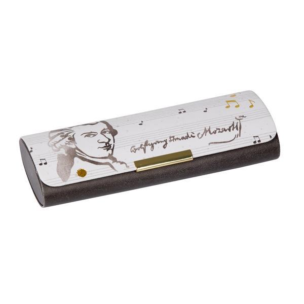 Toc ochelari / etui, maro cu crem, cu inchidere magnetica aurie, editia mozart, all about music, die spiegelburg