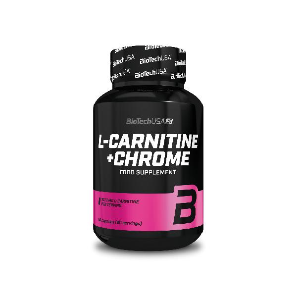 Supliment Alimentar L-Carnitina si Crom - BiotechUSA L-Carnitine + Chrome Food Supplement, 60 capsule
