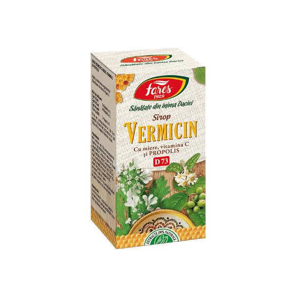 Sirop Vermicin cu Miere, Vitamina C si Propolis D73 Fares, 100ml