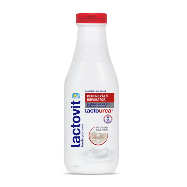 Gel de dus reparator pentru piele foarte uscata - lactovit feeds your skin lactourea, 600ml