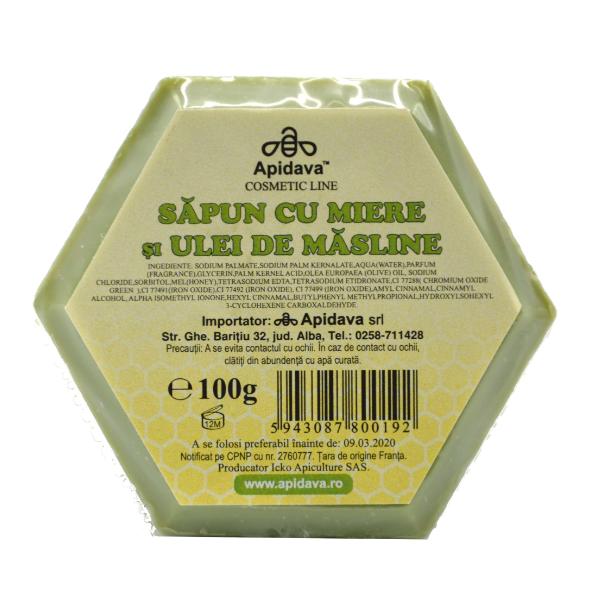 Sapun cu Miere si Ulei de Masline Apidava, 100g