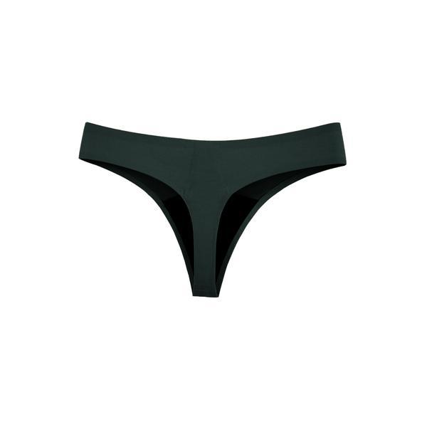 Chiloti menstruali reutilizabili femieko, model tanga, absorbtie scazuta, culoare neagra, marimea m