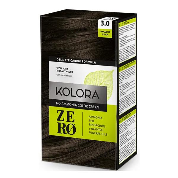 Vopsea Crema Demi-permanenta – Kolora Zero No Ammonia Color Cream, nuanta 3.0 Chocolate Fusion, 120 ml