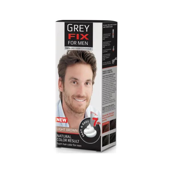 Vopsea de Par pentru Barbati – Grey Fix for Men, nuanta Light Brown, 80 ml Aroma imagine 2022