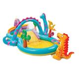 Piscina gonflabila Dinoland cu accesorii 333x229x112 cm, 7Toys