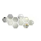 Set 10 Oglinzi Decorative Hexagonale, 12.5 x 11 x 6.3 cm