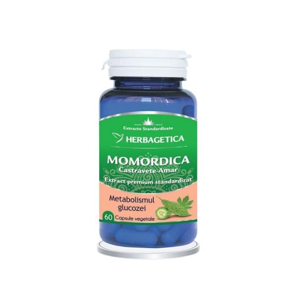 Momordica Castravete Amar Extract Premium Standardizat Herbagetica, 60 capsule
