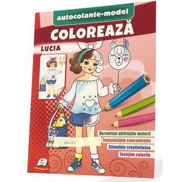 Coloreaza lucia + autocolante model, editura pegas