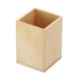 Suport pentru creioane si pixuri patrta, lemn, 7 x 7 x 10 cm