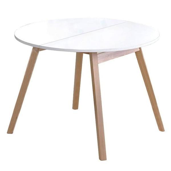 Masa extensibila hm ruben alba, 73x102x102/142 cm