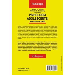 Psihologia adolescentei. manualul blackwell - gerald r. adams, michael d. berzonsky, editura polirom