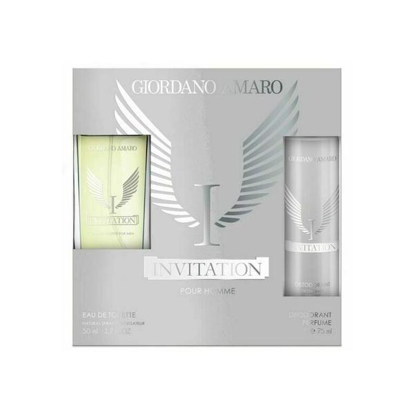 Set cadou Giordano Amaro, Invitation, barbati (apa de toaleta 50ml + deodorant 75ml) 50ml imagine 2022