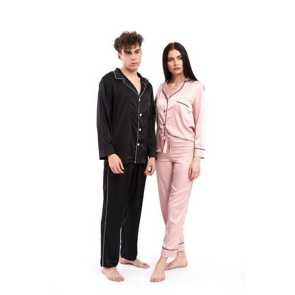 Pijamale din satin de matase ea el m