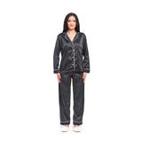 Pijama Neagra cu Buline din Satin de Matase marime M