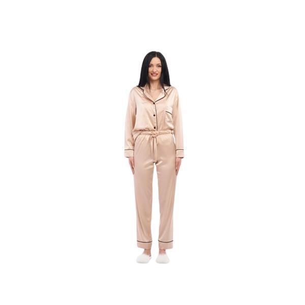 Pijama bej din satin de matase m