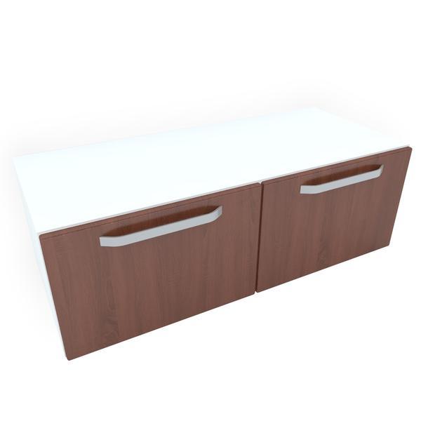 Armonia Comoda alba cu 2 usi cu manere fronturi MDF Cedru