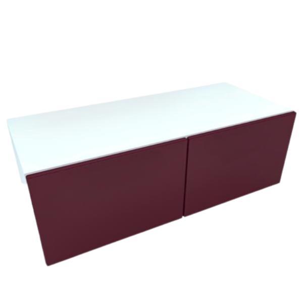 Armonia Comoda alba cu 2 usi "push"Mdf Rosu