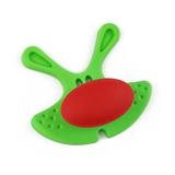 Buton pentru mobila copii Joy Iepuras, finisaj verde cu nasuc rosu CB, 30 mm