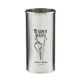 Suport pentru umbrele decorativ, Desen personalizat Rainy Days, Metal, Argintiu, 44 cm