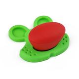 Buton pentru mobila copii Joy Tigru, finisaj verde cu nasuc rosu CB, 30 mm