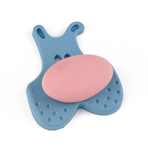 Buton pentru mobila copii Joy Catel, finisaj bleu cu nasuc roz CB, 30 mm