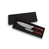 Set cutite Chef knife lama otel X50 20 cm si Paring knife 9 cm, model japonez, maner pakkawood, lemn laminat
