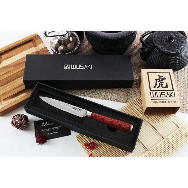 Cutit universal Utility Knife model japonez lama otel X50 12cm maner pakkawood lemn laminat
