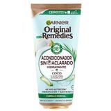 Balsam Hidratant Fara Clatire cu Ulei de Cocos si Aloe Vera pentru Par Normal - Garnier Original Remedies Acondicionador Sin Aclarado Hidratante, 200 ml