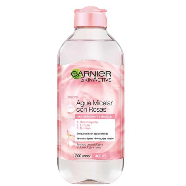 Apa Micelara cu Apa de Trandafiri pentru Pielea Sensibila – Garnier SkinActive Agua Micelar Con Rosas, 400 ml