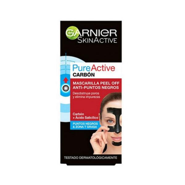 Masca peel off cu carbune si acid salicilic pentru puncte negre - garnier pure active carbon mascarilla peel off, 50ml