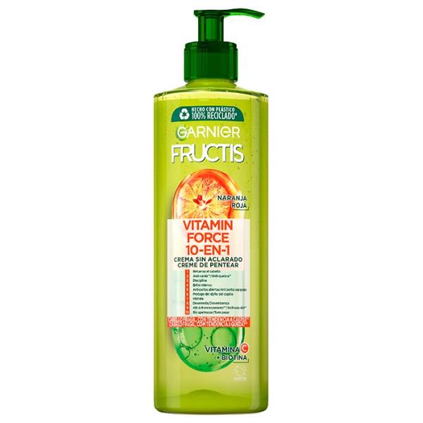 Crema de Par Fara Clatire cu Vitamina C si Biotina - Garnier Fructis Vitamin Force 10 EN 1 Crema Sin Aclarado, 400 ml