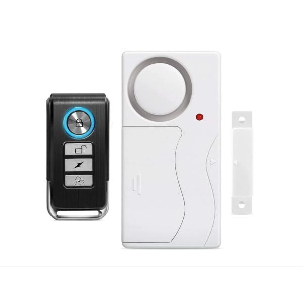 Alarma anti furt pentru geamuri si usi, sensor de vibratii, cu telecomanda, aexya, alb