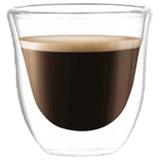Cana espresso din sticla borosilicata cu pereti dubli, termorezistente, 70 ml, transparenta, Modesto, Modesto
