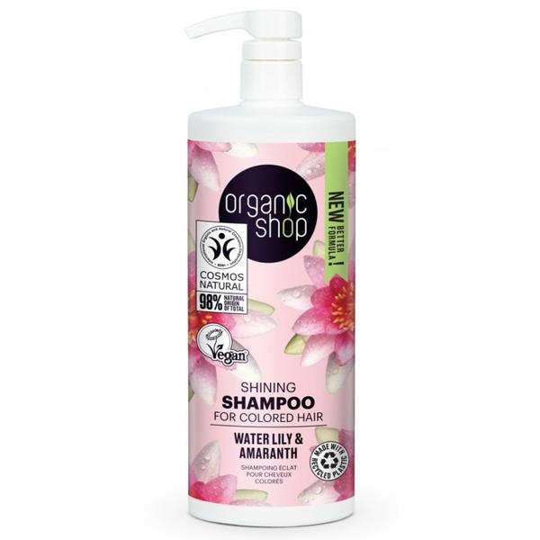 Sampon pentru Stralucirea Parului Vopsit Water Lily & Amaranth Organic Shop, 1000ml 1000ml imagine noua