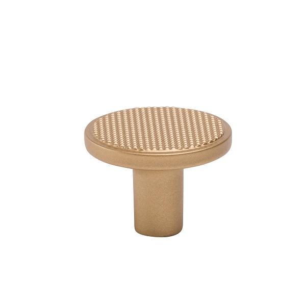 Buton rotund pentru mobila carter, finisaj auriu mat, d:30 mm