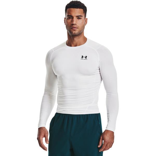 Bluza barbati Under Armour Heatgear Long Sleeve 1361524-100, XL, Alb