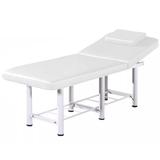 Pat cosmetica Alb, 186x70x70cm, Masa masaj profesional, 22kg, Piele ecologica