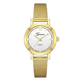 Ceas de dama geneva, bratara metalica - auriu, stil casual